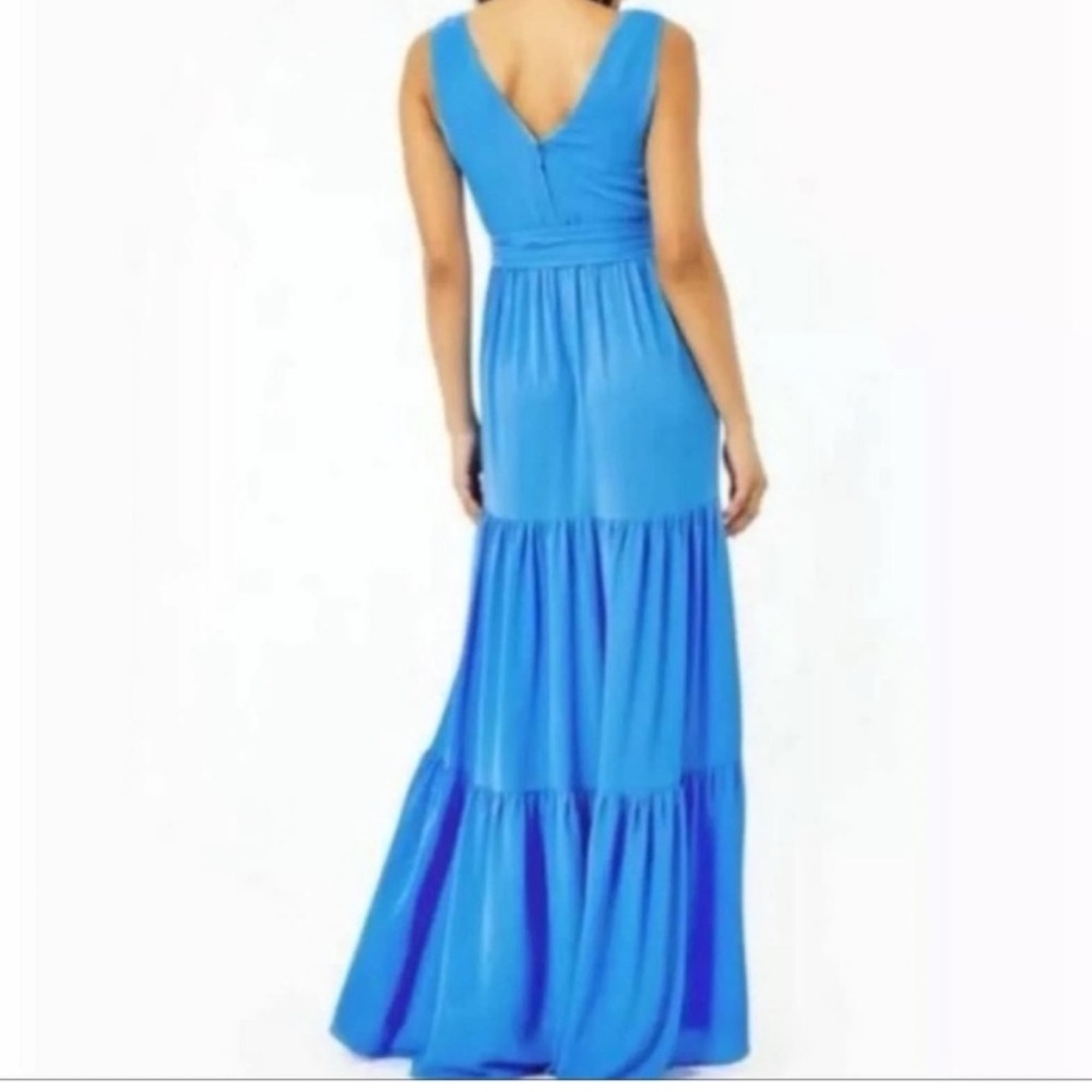 NWT Lilly Pulitzer Vibrant Blue Thistle Maureen Maxi Dress Resort Wear Belted - Picture 2 of 13